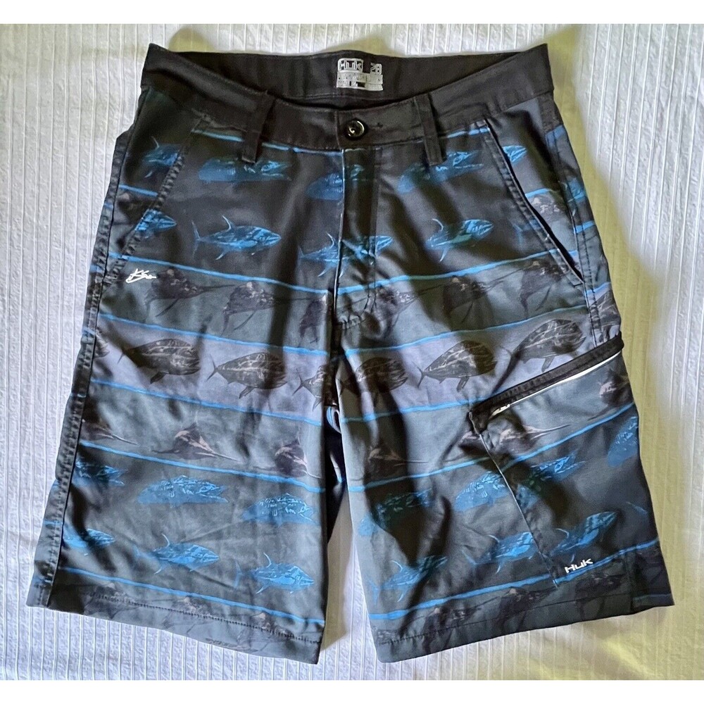 Huk Performance Fabric Men’s Fishing Board Shorts Size 28